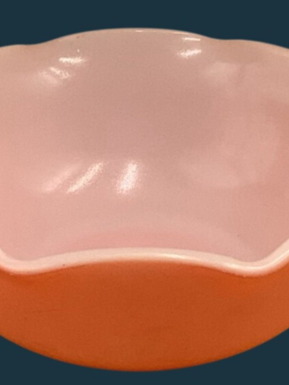 Vintage Hazel-Atlas Art Glass Ripple Cereal/Dessert Crinoline Bowl 5.25"D Pink - Picture 3 of 7
